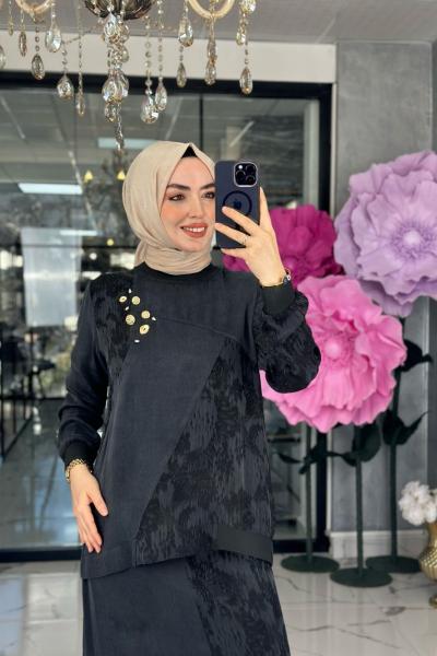 Nefes Etek Takım-Siyah Siyah